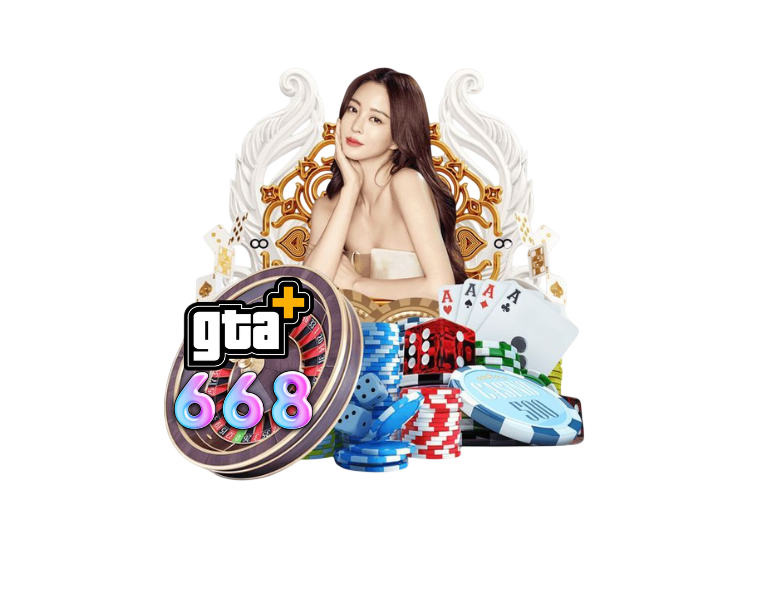 ภาพโปรโมท GTA668 มีที่ถือครองยอดมงกุฎด้วยรถบัสและไอคอนเกมสีขาวของกราฟิกเว็บเดิมพันออนไลน์